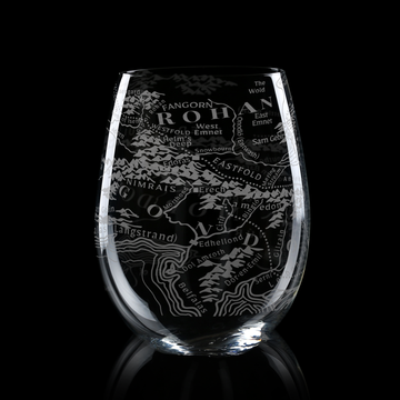 MAP OF MORDOR + ROHAN Wine Glass