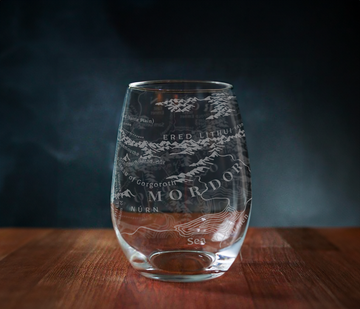 MAP OF MORDOR + ROHAN Wine Glass