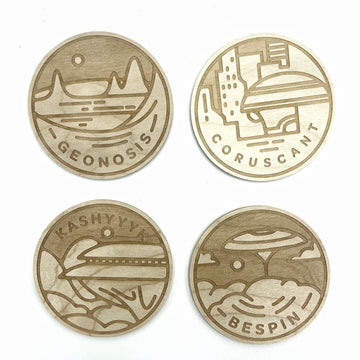 CORUSCANT | GEONOSIS | KASHYYYK | BESPIN | Coaster Set of 4