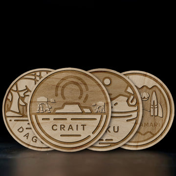 CRAIT | DAGOBAH | JAKKU | MON CALAMARI | Coaster Set of 4