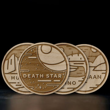 DEATH STAR | ALDERAAN | KAMINO | MUSTAFAR | Coaster Set of 4