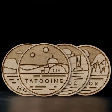 TATTOOINE | ENDOR | HOTH | NABOO | Coaster Set of 4
