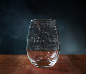 MAP OF THE SHIRE Wine Glass
