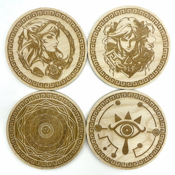 LINK | PRINCESS Z | MEDALLION | LENS OF TRUTH | Coaster Set of 4
